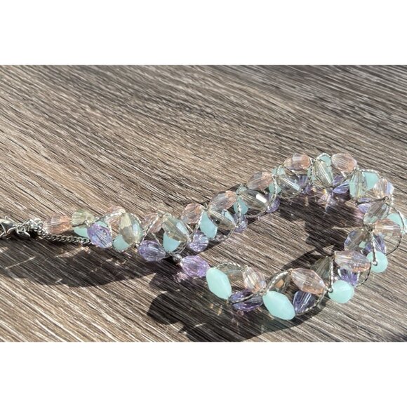 Vintage Marks & Spencer glass & Crystal Twisted Necklace M&S Necklace Sz 20” - Picture 13 of 16